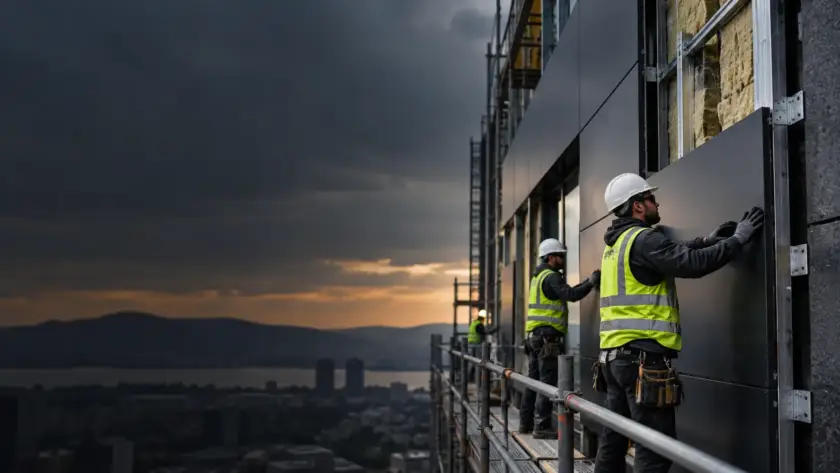 Dış cephe kaplama uygulamasında montaj ve teknik detayların kontrolü